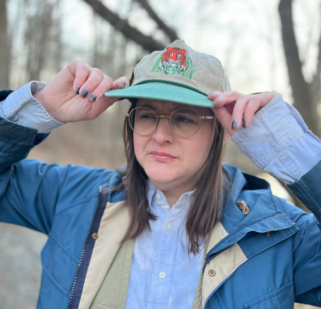 Vintage clothing/wildlife hat/blue raincoat 