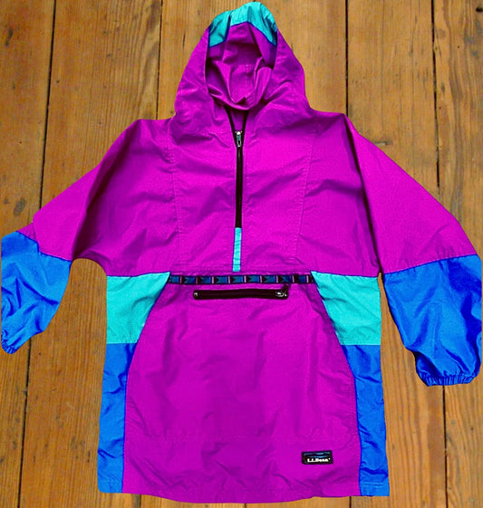 LL Bean Bright Colorblock Anorak Windbreaker [1990s, small]