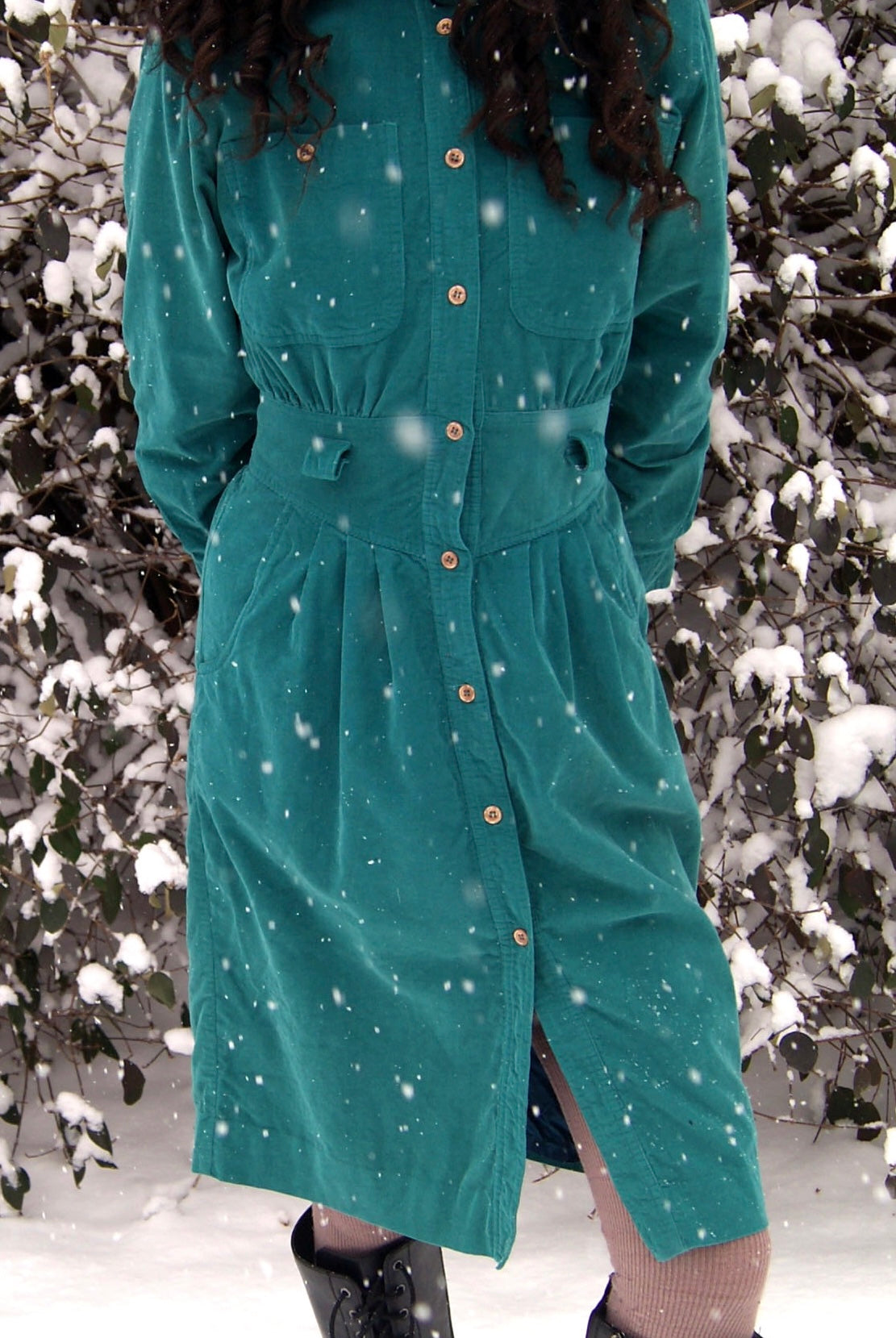 LL Bean Long-Sleeve Corduroy Dress [1980s, small]