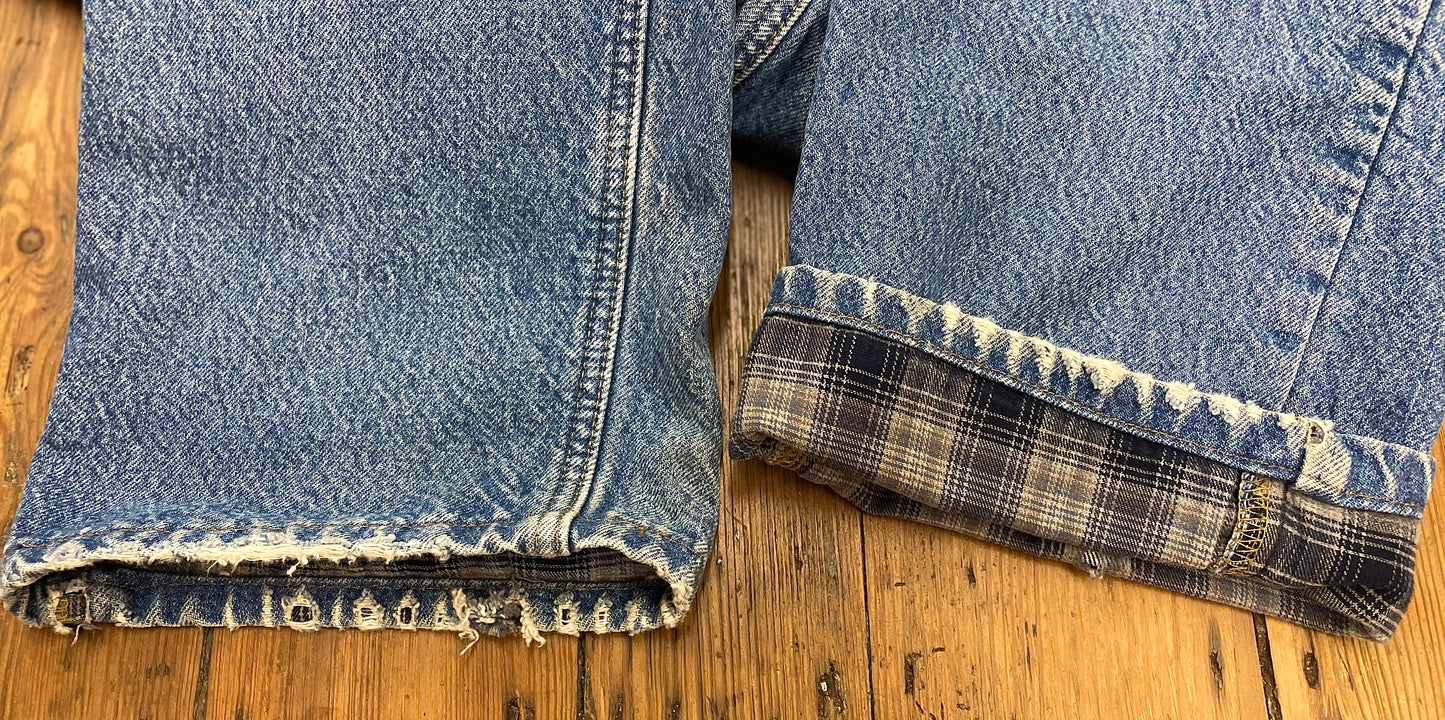 Carhartt Distressed Flannel-Lined Jeans [vintage, 32x28]