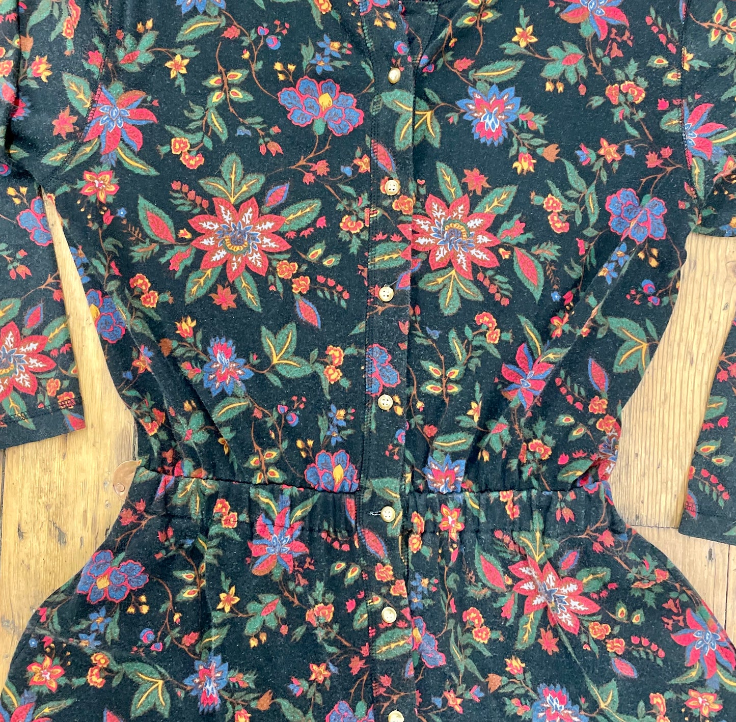 Eddie Bauer Jersey Maxi-Dress with Floral Pattern [1990s, medium]