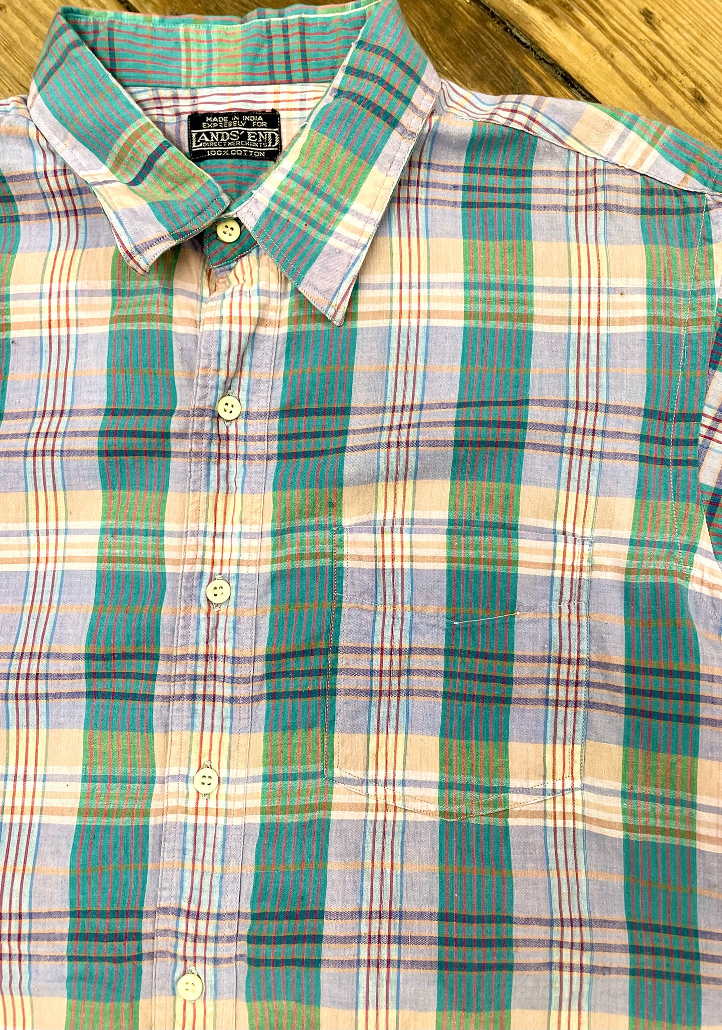 Land’s End Loose-Fit Madras Shirt [1990s, medium]