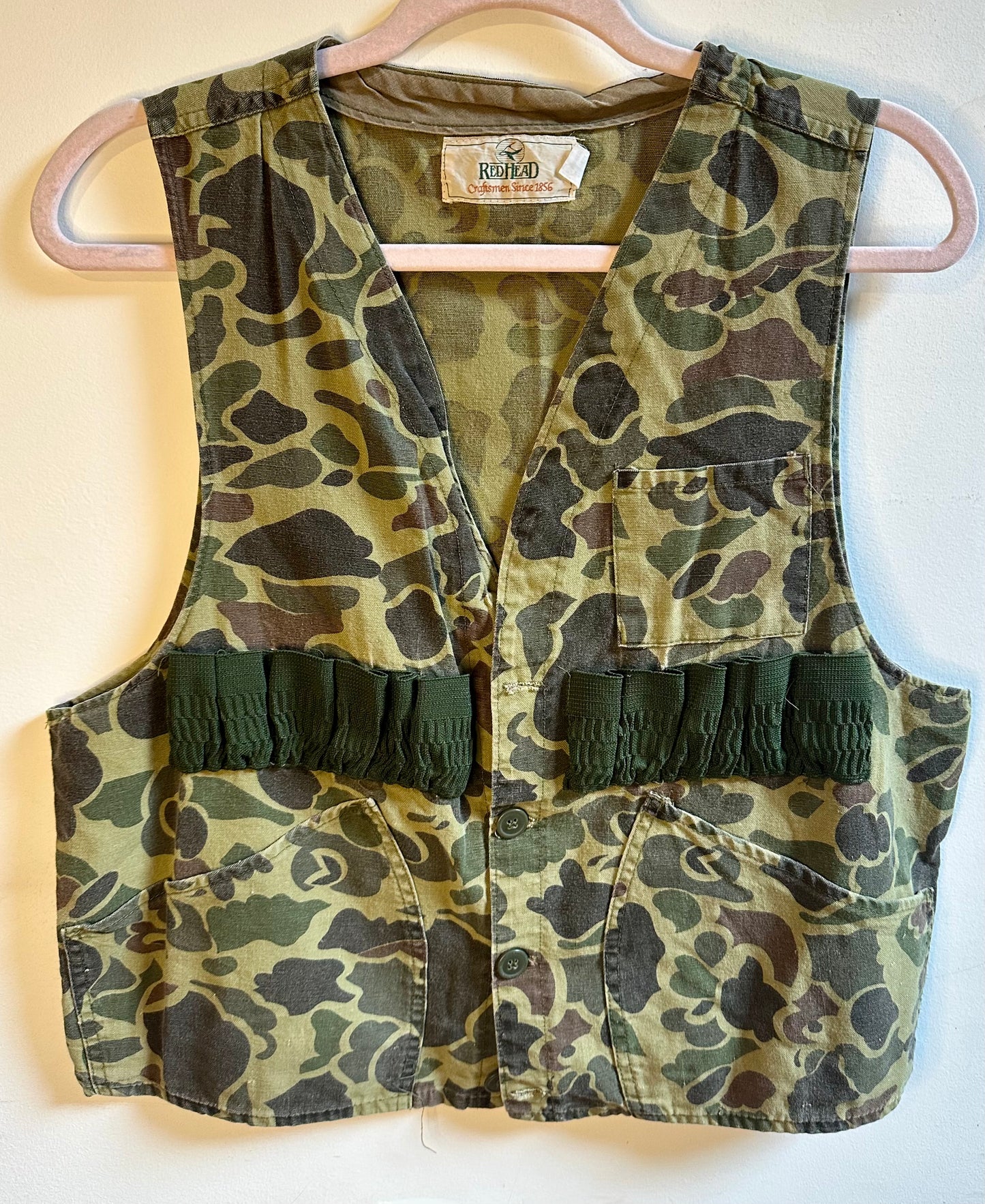 Redhead Duck Camo Hunting Vest [1980s, small]