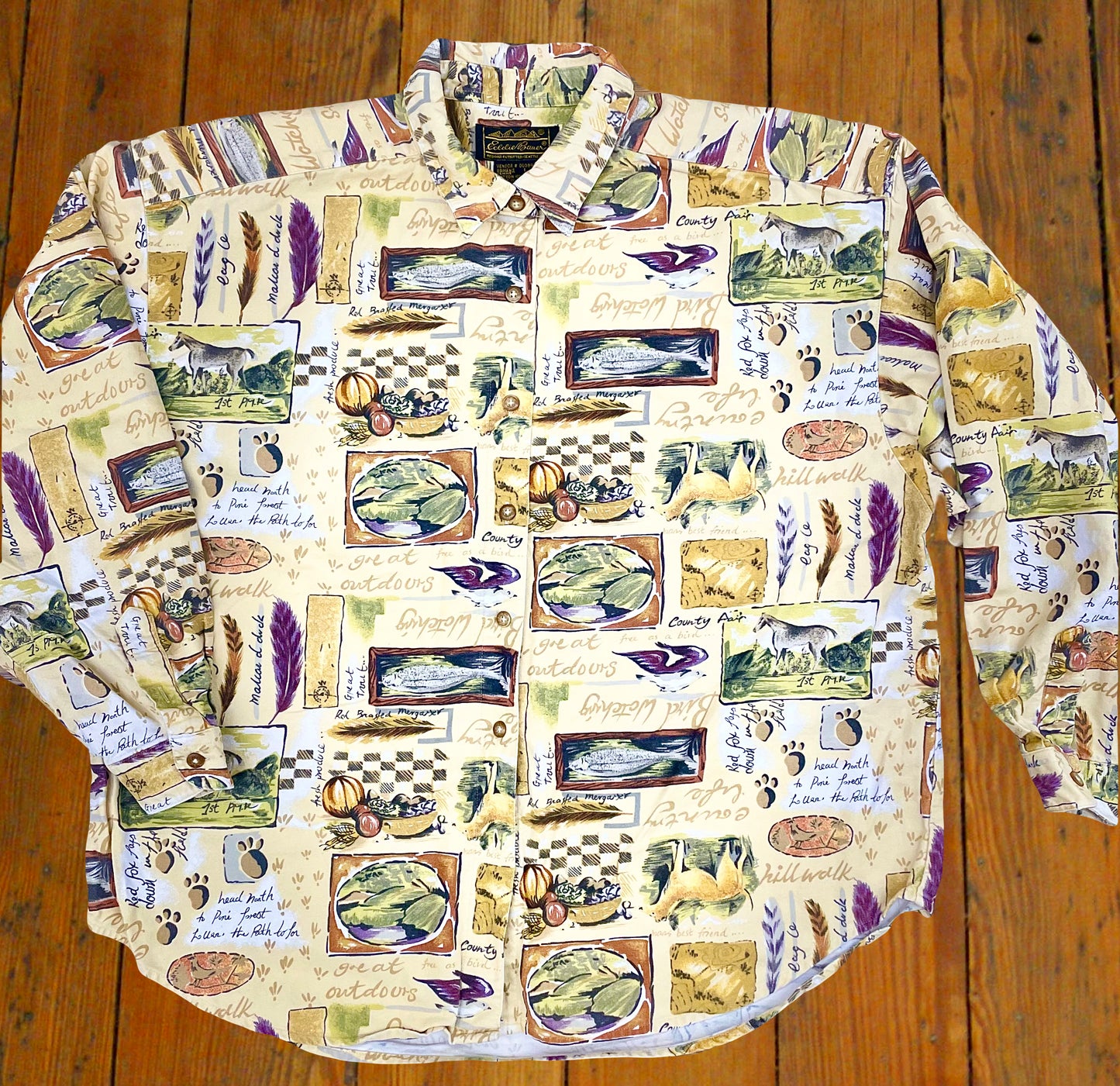 Eddie Bauer 90s Women’s All-Over Print Shirt 