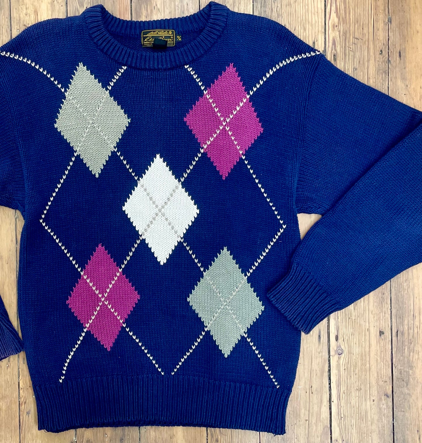 Eddie Bauer Cotton Argyle Sweater [1990s, medium]