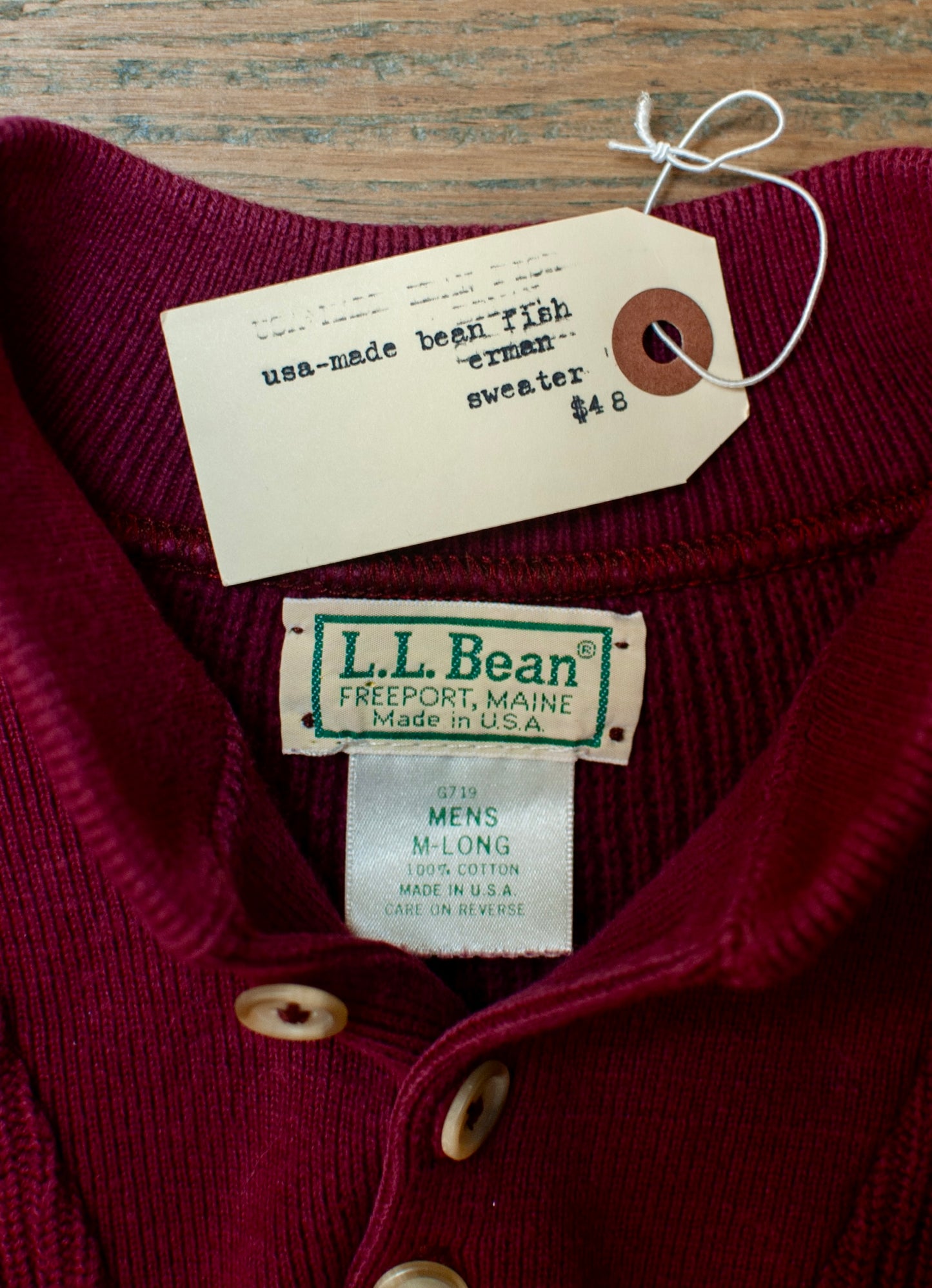 LL Bean Military-Style Cotton Sweater [1980s/90s, medium]