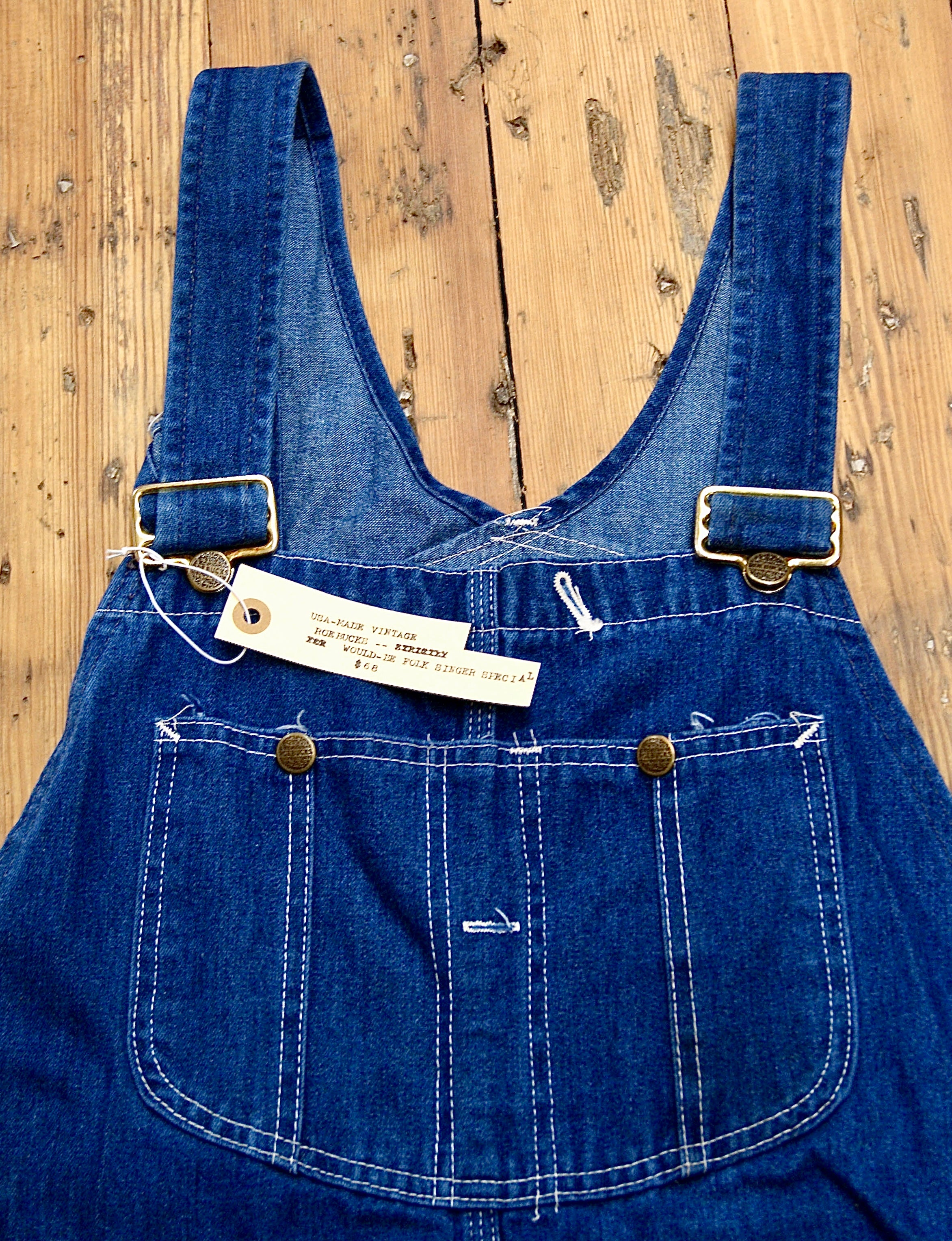 Roebucks Overalls Mens orders 46 x 30 Denim Bib Carpenter Work Blue Jeans Cotton Blend