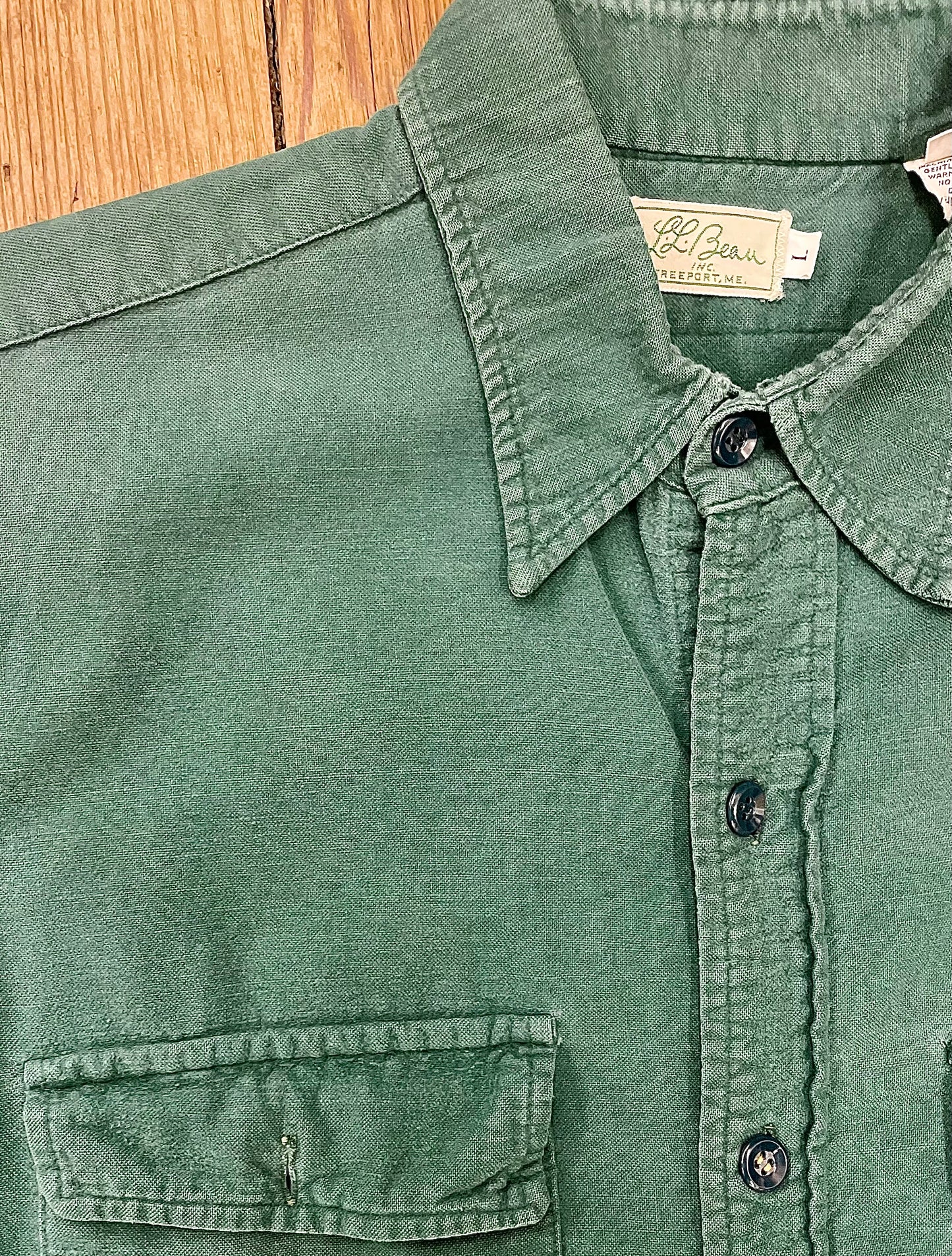 LL Bean Sixties-Era Distressed Chamois Shirt [1960s, medium/large]