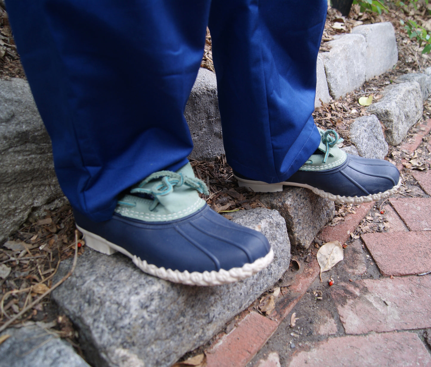 LL Bean Low-Top Duck Boots, Blue-on-Blue Version [vintage, women’s 9]