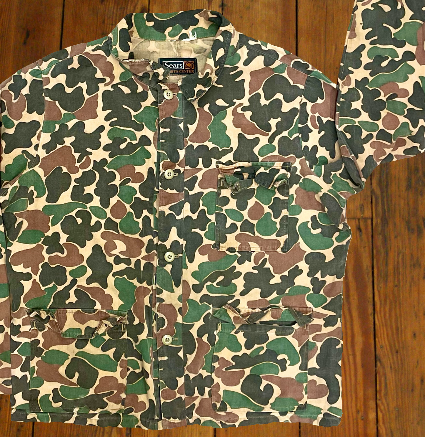 frog camo pattern thick overshirt vintage