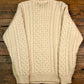 Irish Cable-Knit Wool Cardigan [vintage, medium]