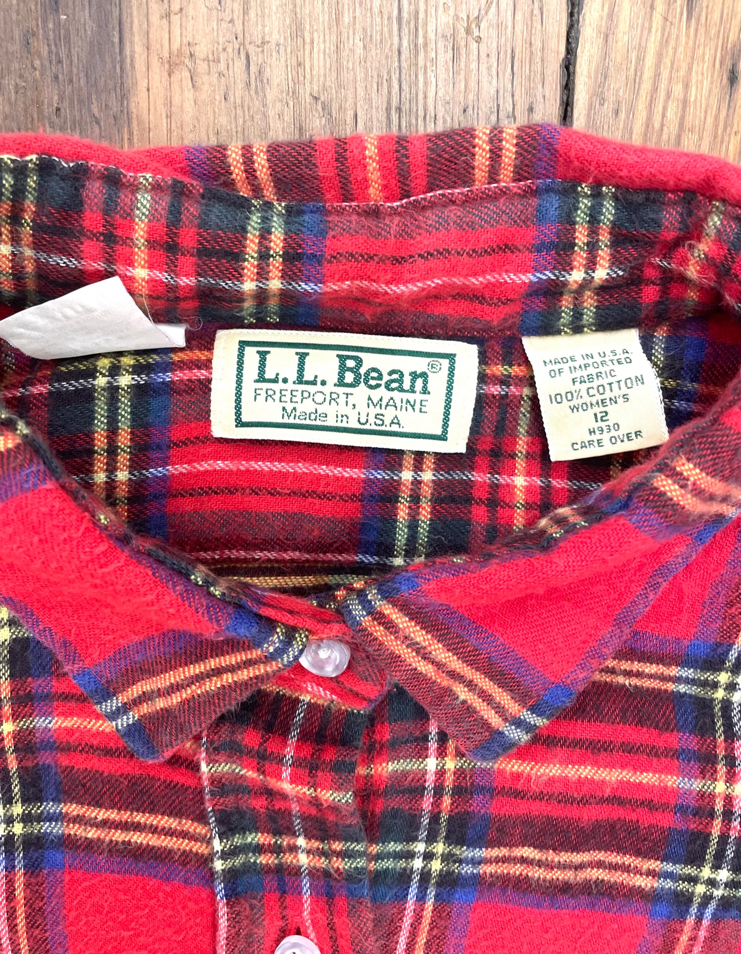 LL Bean USA-Made Women’s Flannel Shirts [1990s, large]