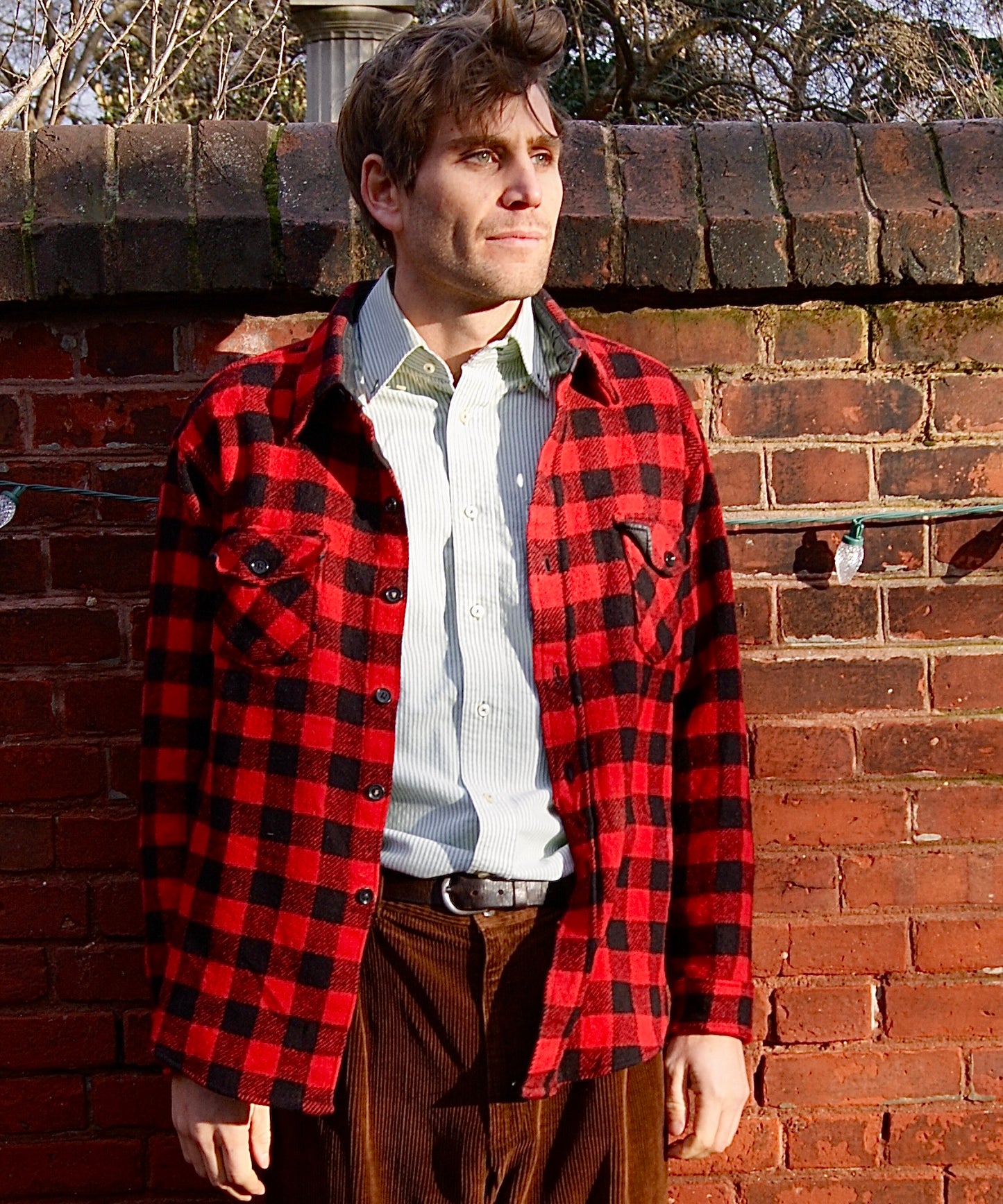 Vintage pure wool plaid button-up shirt from Woolrich 