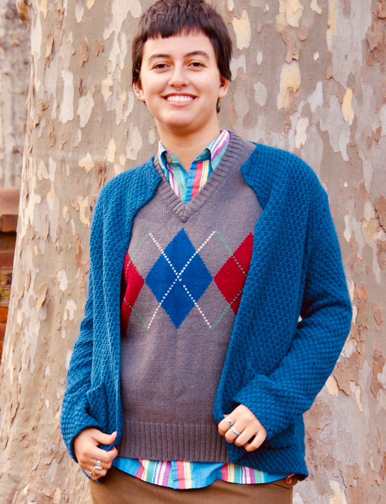 A medium-weight cotton cardigan sweater without buttons from Orvis.