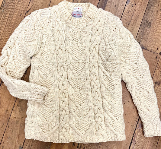 Heavyweight Wool Cable-Knit Sweater [1960s/70s, extra small]
