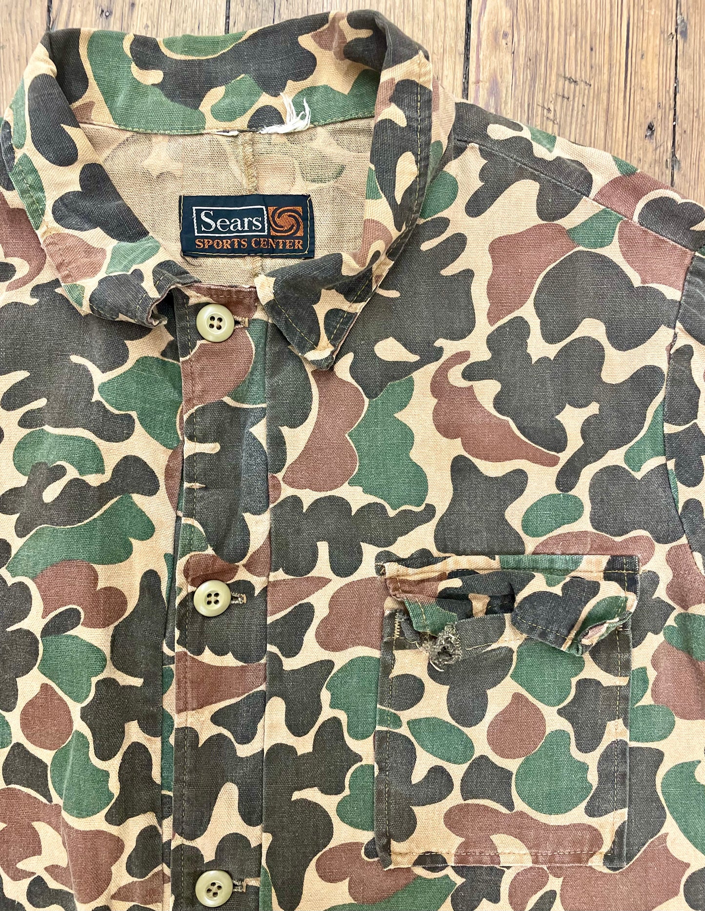 Distressed Duck Camo Overshirt [1970s, extra large]