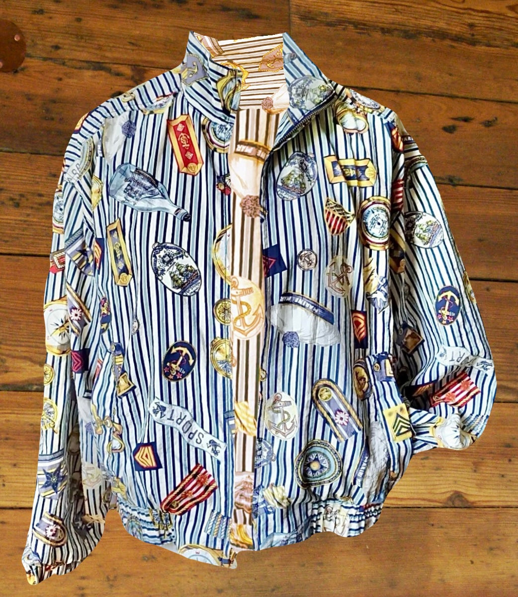 Casual Windbreaker with Nautical Print [vintage, women’s medium/large]