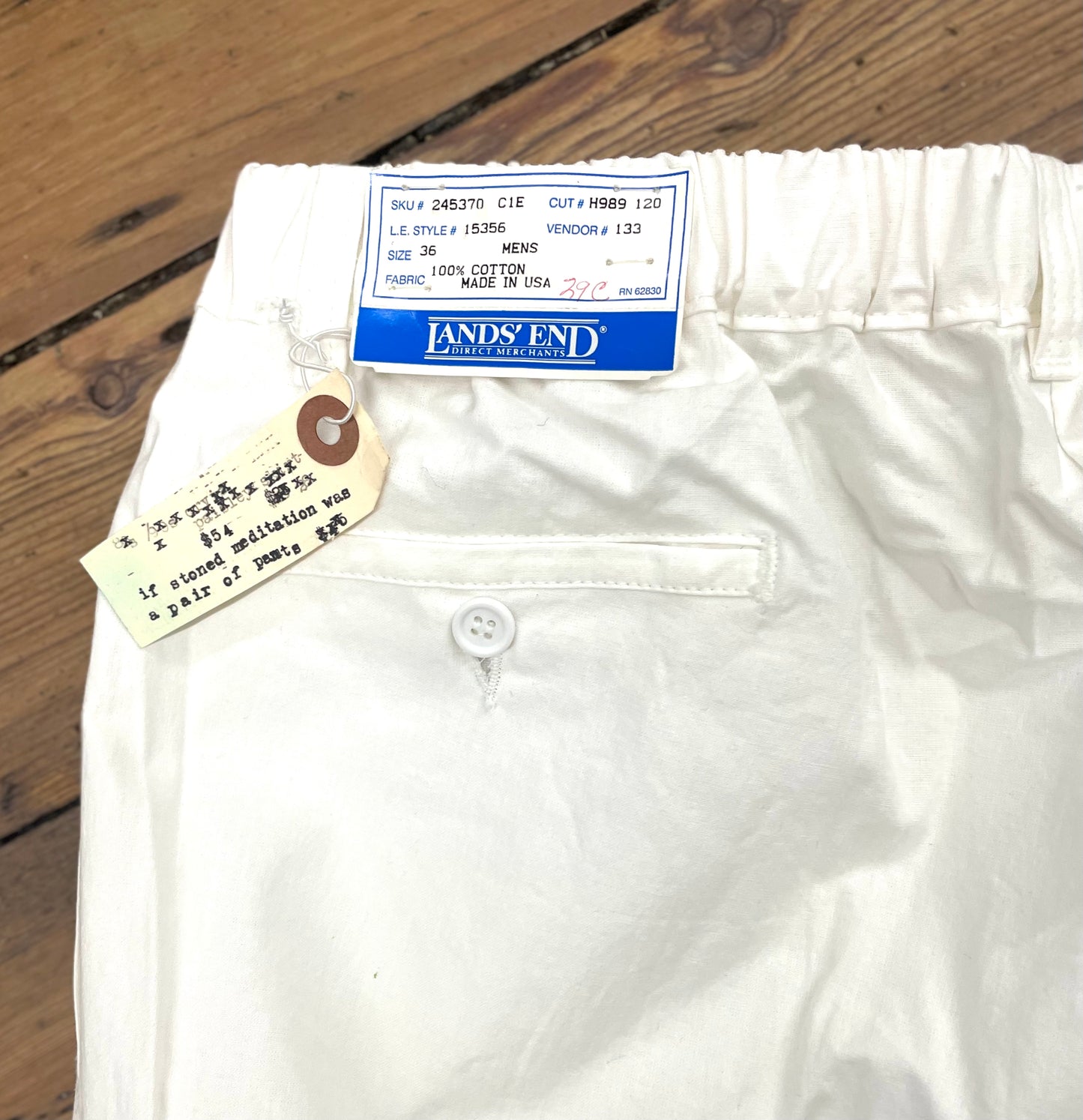 Land’s End White Resort Pants [1990s, medium/large]