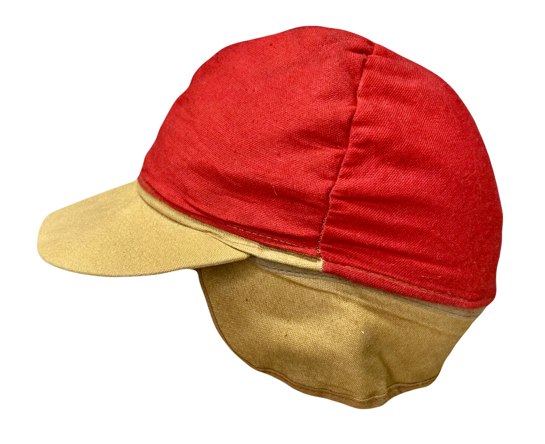 Brown Red Convertible Hunting Cap with Ear Flaps 1960s extra small Catch Release Outfitters