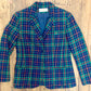 Pendleton All-Wool Plaid Blazer 70s era in blue-red-green color scheme