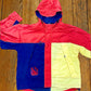 Regatta Sport brand full-zip windbreaker in a red, yellow, and blue color-way.